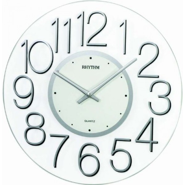 Rhythm Value Added Wall Clock Glass Frame Mirror Finish Transparency Case Analog Rhythm Value Added Wall Clock Glass Frame Mirror Finish Transparency Case Analog